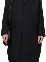 Mm6 Maison Margiela Black Dropped Shoulders Coat In 900 Black