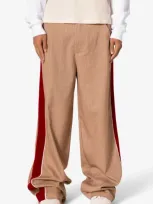 Mnml Pinstripe Velveteen Accent Pants In Tan