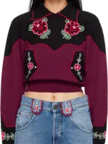 Molly Goddard Burgundy & Black Natasha Sweater In Burgundy Black