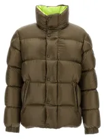 Moncler 'dervox' Quilted High Collar Jacket In Brown