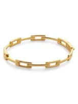 Monica Vinader Signature Link Bangle Bracelet In 18ct Gold Vermeil