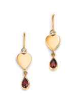 Moon & Meadow 14k Yellow Gold Italy Garnet & White Topaz Drop Earrings - Exclusive - Exclusive In Red/gold