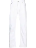 Moorer Logo-patch Straight-leg Jeans In White