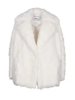 Msgm All-over Fur Applique Jacket  In White