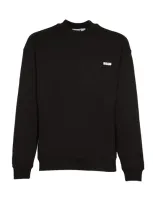 Msgm Logo Print Rib Sweatshirt In Black