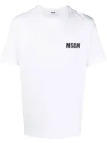 Msgm Logo-print Short-sleeve T-shirt In White