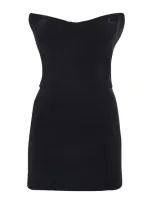 Mugler Velvet Mini Dress In Black