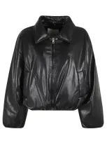 Nanushka Cropped Puffer Jacket In Black