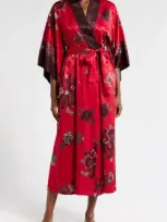 Natori Imperial Dragon Satin Robe In Red