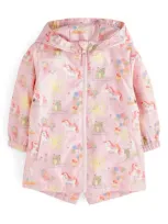 Next Kids' Water Resistant Hooded Jacket In Pink Unicorn