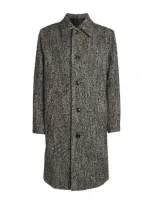 Nn07 Franco 8439 Tweed Overcoat In Gray