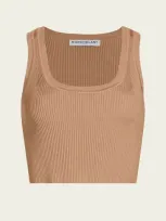 Nonchalant Label Eve Crop Top In Sand In Brown