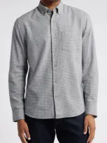 Nordstrom Trim Fit Microcheck Button-down Shirt In Grey- Navy York Check