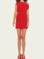 Norma Kamali Drop Shoulder Mini Dress In Tiger Red