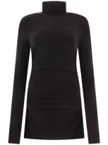 Norma Kamali Turtleneck Pickleball Dress In Black