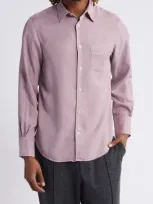 Officine Generale Officine Générale Benoit Garment Dyed Button-up Shirt In Sunset Berry