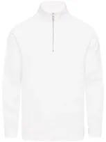 Orlebar Brown Quarter-zip Haroun Sweater In Weiss