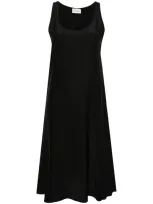 P.a.r.o.s.h A-line Silk Midi Dress In Black