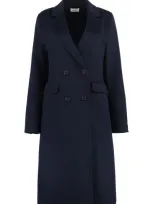 P.a.r.o.s.h . Double-breasted Wool Coat In Blue