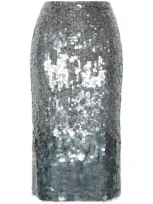 P.a.r.o.s.h Iridescent Sequin-embellished Skirt In Silver