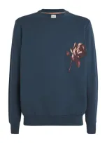 Paul Smith Cotton Embroidered Sweatshirt In Blue