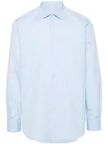 Paul Smith Striped Cotton-poplin Shirt In Blue