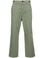 Paul Smith Monogram-jacquard Straight Trousers In Green