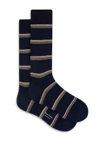 Paul Smith Navy Block 'signature Stripe' Socks Blue