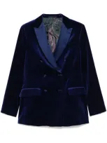 Paul Smith Velvet Blazer In Blue