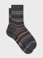 Paul Smith Women's Dark Navy Stitched 'signature Stripe' Socks Blue