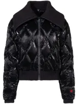 Perfect Moment Carving Puffer Jacket In Black-liquid