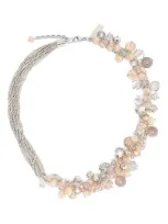 Peserico Gemstones Necklace In Silver