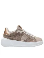 Philippe Model Suede And Chenille Sneakers In Taubengrau