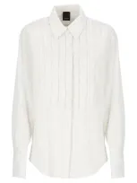 Pinko Striped Shirt With Volant In White