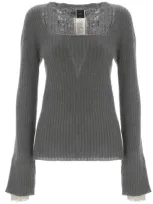 Pinko Sweaters In Grigio/bianco