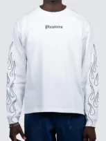 Pleasures Fiery Heavyweight Cotton Logo T-shirt In White