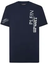 Plein Sport Ss Wave Logo-print T-shirt In Blue