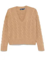 Polo Ralph Lauren Cable-knit Sweater In Brown