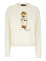 Polo Ralph Lauren Ivory Cotton Blend Sweatshirt In Neutral