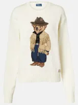 Polo Ralph Lauren Polo Bear Cotton Sweater In White