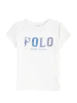 Polo Ralph Lauren Kids' Printed Cotton Jersey T-shirt In White