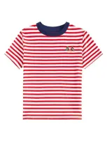 Polo Ralph Lauren Kids' Striped Cotton Jersey T-shirt In Red