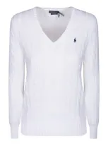 Polo Ralph Lauren White Cable Knit Sweater