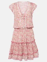 Poupette St Barth Anais Floral Minidress In Pink