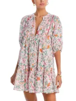 Poupette St Barth Aria Cotton Mini Dress Swim Cover-up In Pink Sweet Liberty