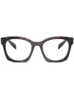 Prada Square-frame Glasses In 褐色