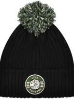 Pretty Green Live Forever Bobble Hat Black