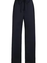 Proenza Schouler White Label Magnus Satin Wide-leg Pants In Navy