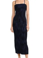 Proenza Schouler White Label Mens Navy/black Ward Pleated Knitted Midi Dress