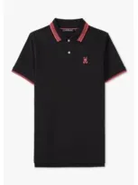 Psycho Bunny Mens Queensbury Pique Polo In Black In Black Fabric